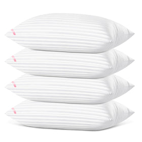 EIUE bed pillows 4-pack front view showing plush, breathable cotton cover for comfort