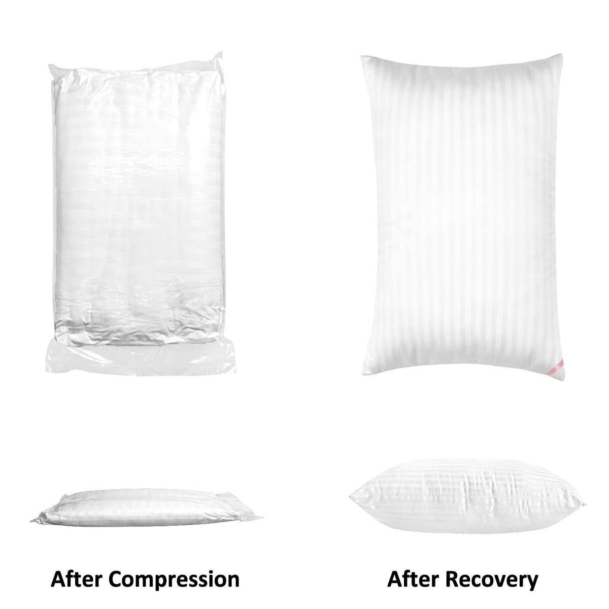 EIUE Hotel Collection bedside pillow on bed illustrates all-night comfort for side and back sleepers