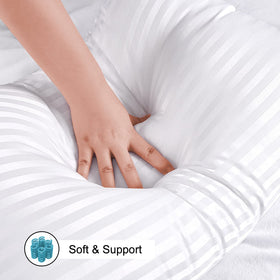 EIUE Hotel Collection pillow fluffing silhouette showcases quick expansion after unsealing