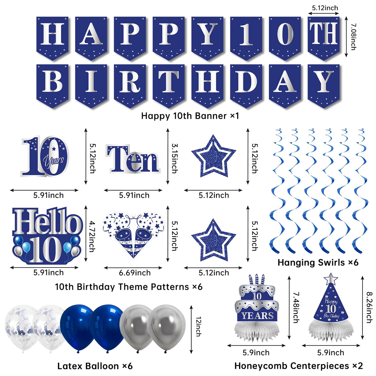 Eiurteao blue silver backdrop frames photos and dessert table