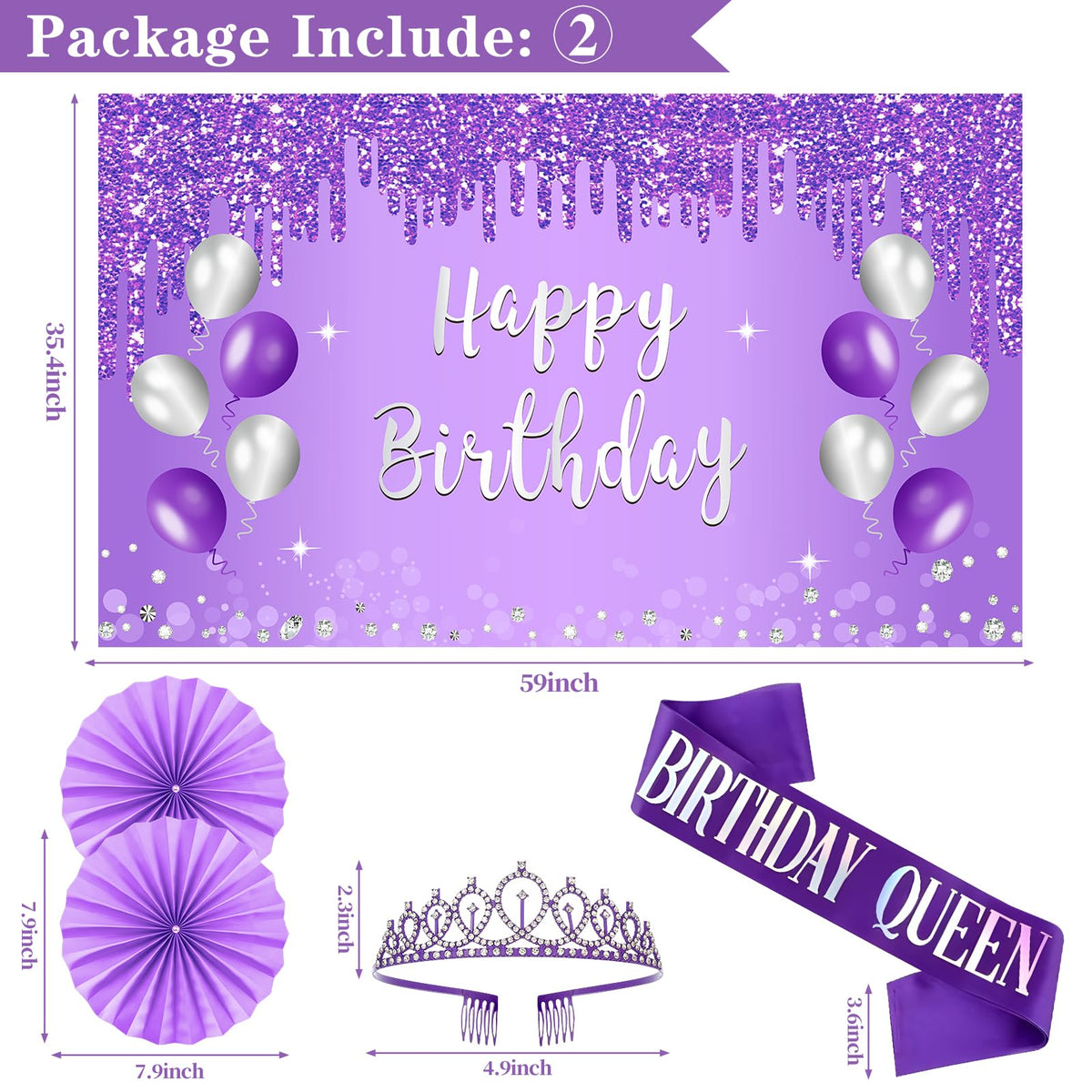 Eiurteao purple banner decor creates a festive backdrop