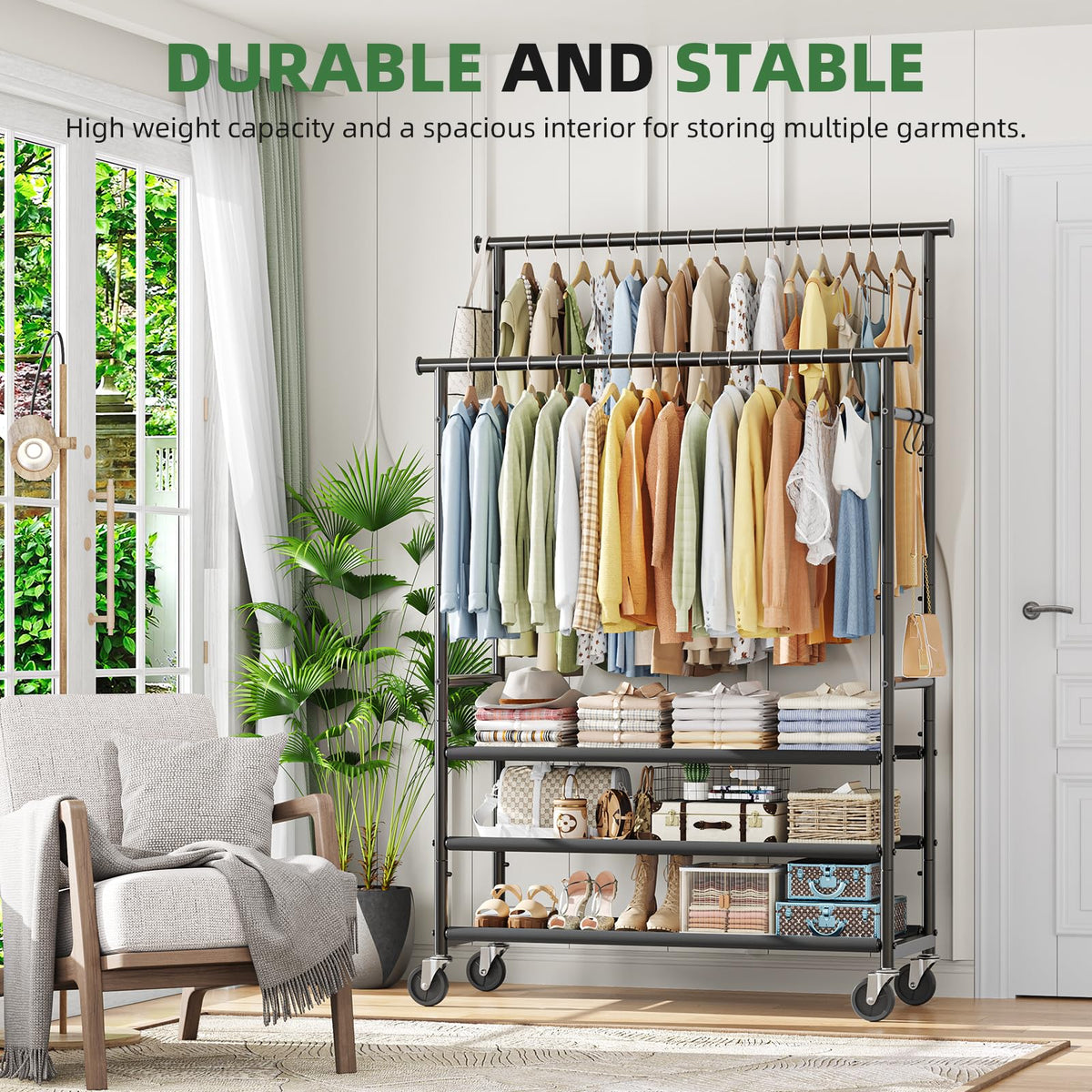 Ekisemio 3-tier rack on wheels enables easy moving for daily chores