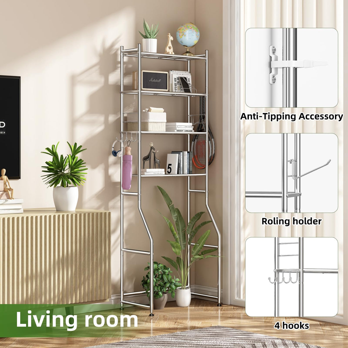 Ekisemio steel construction resists humidity for long-lasting bathroom use.