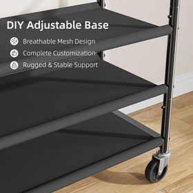 Ekisemio adjustable shelves under frame store boots and bags neatly