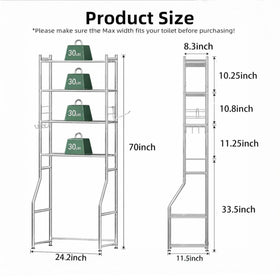 Ekisemio chrome finish bathroom organizer showing four sturdy hooks for robes and towels.
