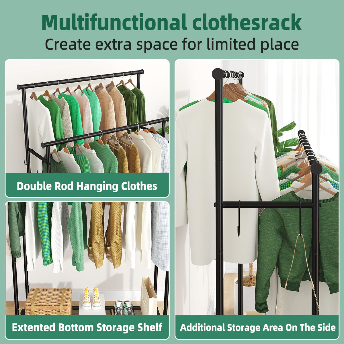 Ekisemio rack bottom shelf holds shoes or bins neatly
