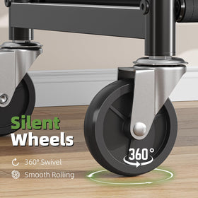 Ekisemio rolling rack with locking casters stays put on uneven floors