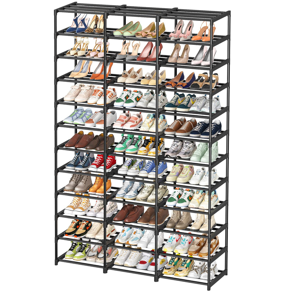 Ekisemio shoe rack large capacity front view for organized entryway storage.