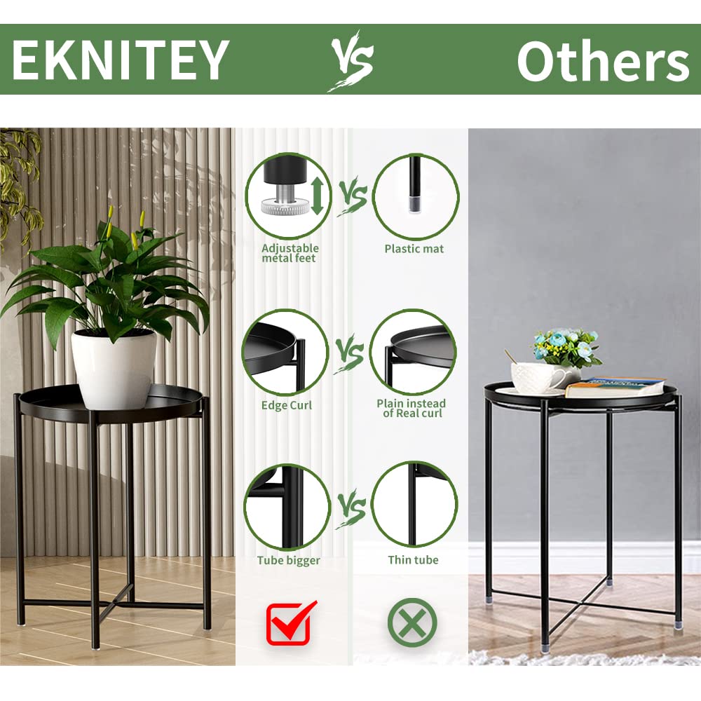 EKNITEY anti-slip adjustable feet protect floors and stabilize the table on uneven surfaces.