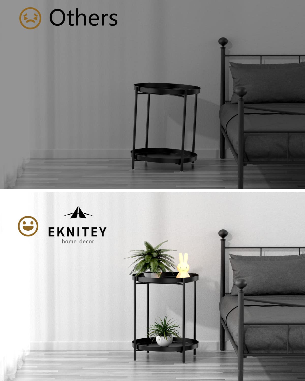 EKNITEY table with anti-slip feet protecting floors