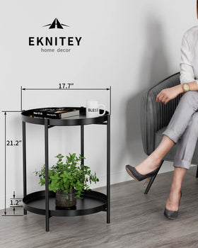 EKNITEY end table with simple assembly and included tools