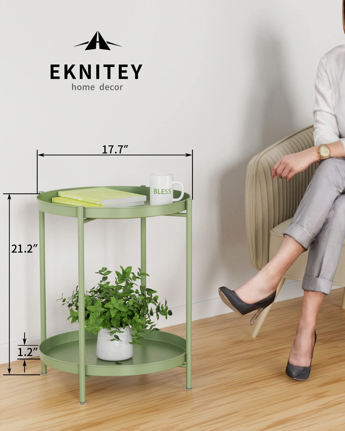 EKNITEY end table easy assembly, no tools required.