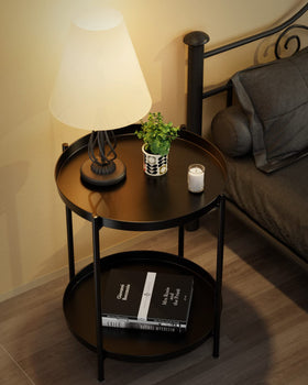 EKNITEY end table with removable tray ideal for effortless serving