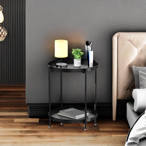 EKNITEY compact end table fits tight spaces with small footprint