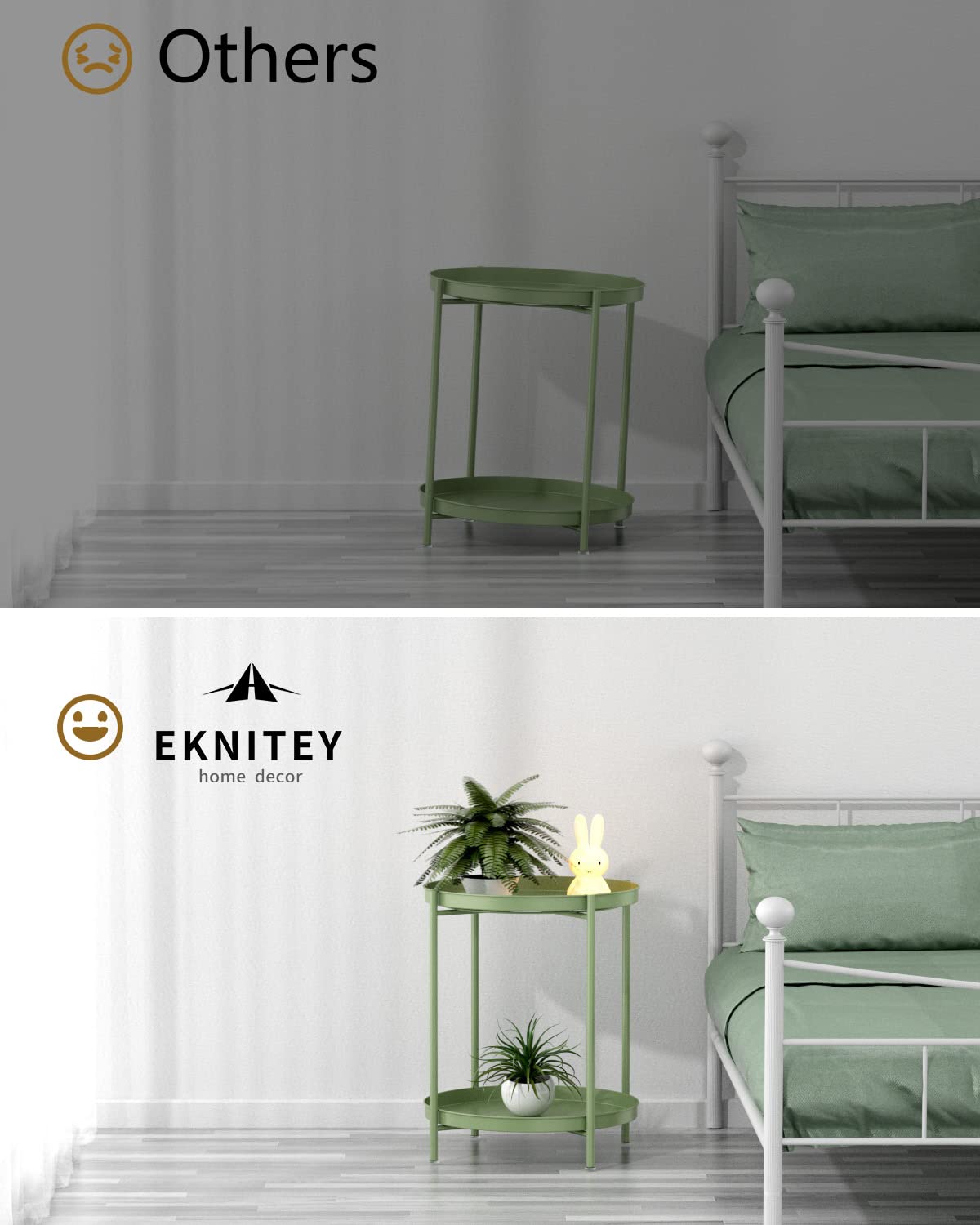 EKNITEY two-tier design maximizes storage without bulk.