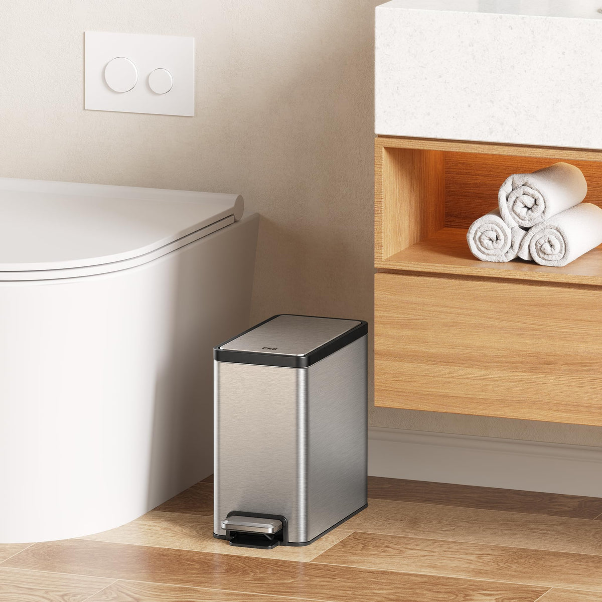 Compact dimensions of EKO 2 Pack for small spaces like bedrooms or offices