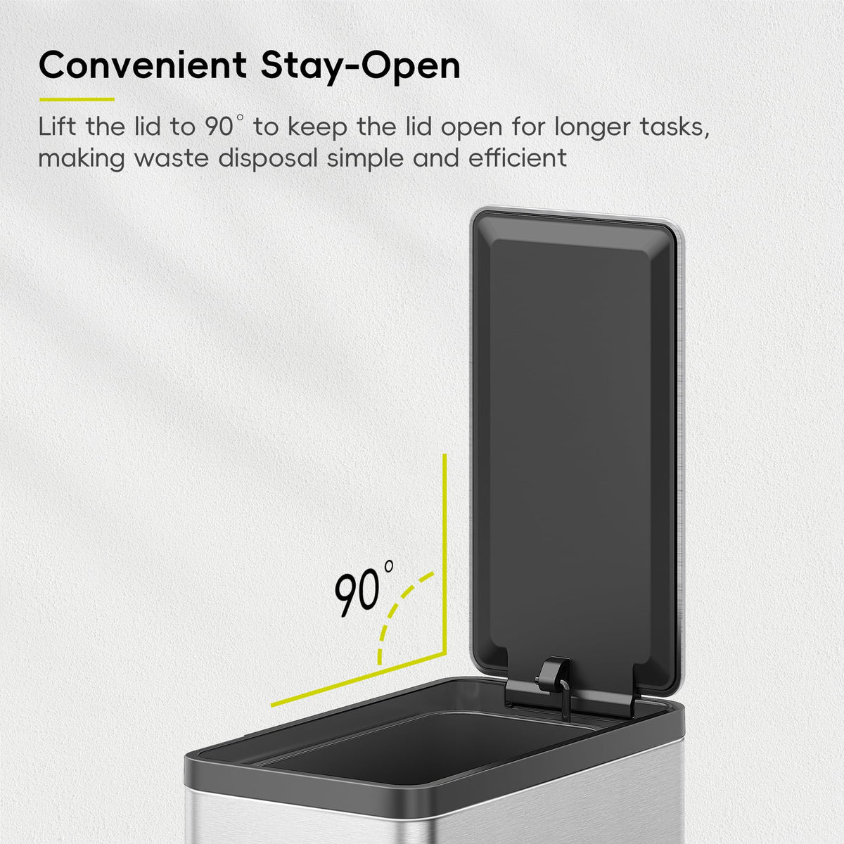 Quiet soft-close lid reduces noise on the EKO 2 Pack