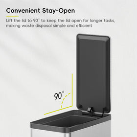 Quiet soft-close lid reduces noise on the EKO 2 Pack