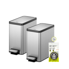 EKO 2 Pack trash can with lid-soft close for quiet bathroom use