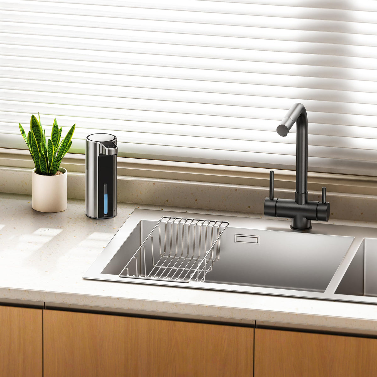 EKO Aroma at kitchen sink demonstrating practical everyday use
