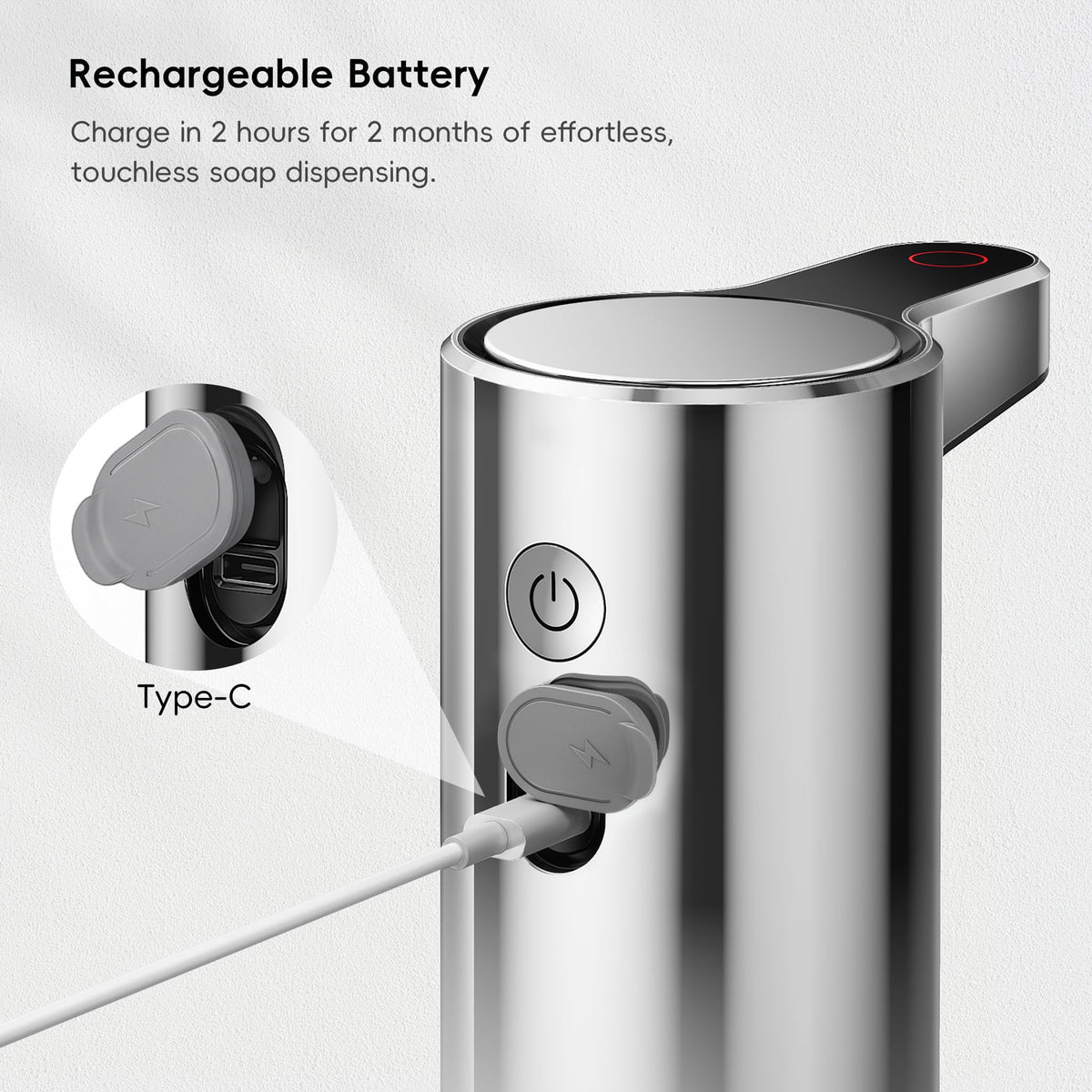 EKO Aroma transparent refill window allowing easy soap level monitoring