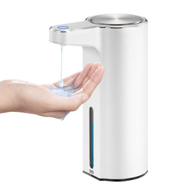 EKO Aroma touchless dispenser front view in white for hygienic use