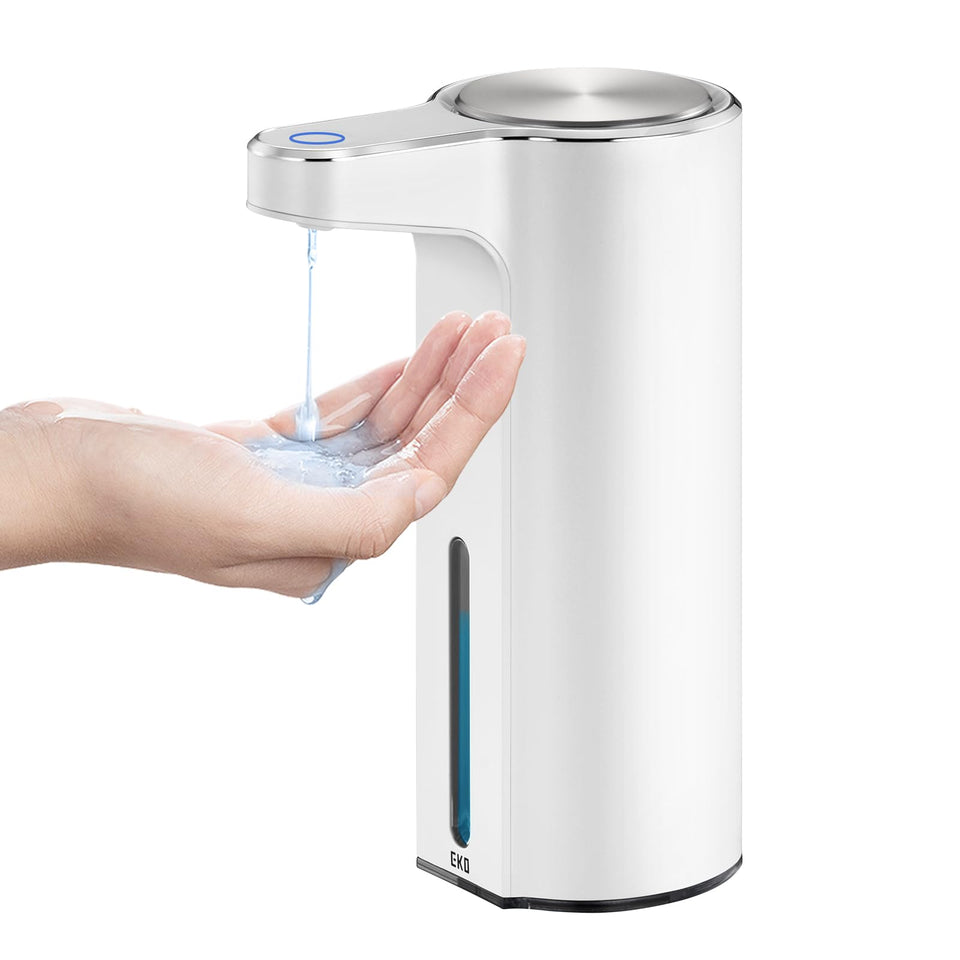 EKO Aroma touchless dispenser front view in white for hygienic use