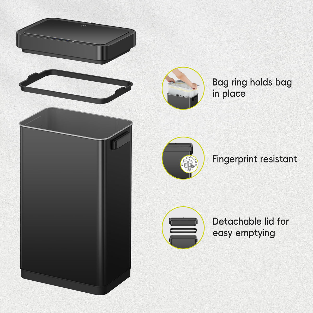 EKO Deluxe Mirage-T 50l capacity supports larger waste loads between changes.