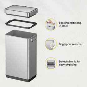 EKO Deluxe Mirage-T 50L hands-free operation for convenient use.