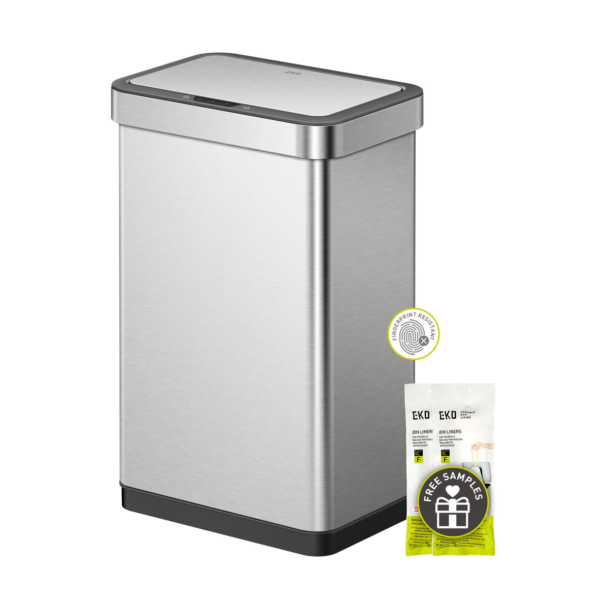 EKO EcoNova front view shows a spacious 13.2-gallon bin ideal for daily kitchen use.