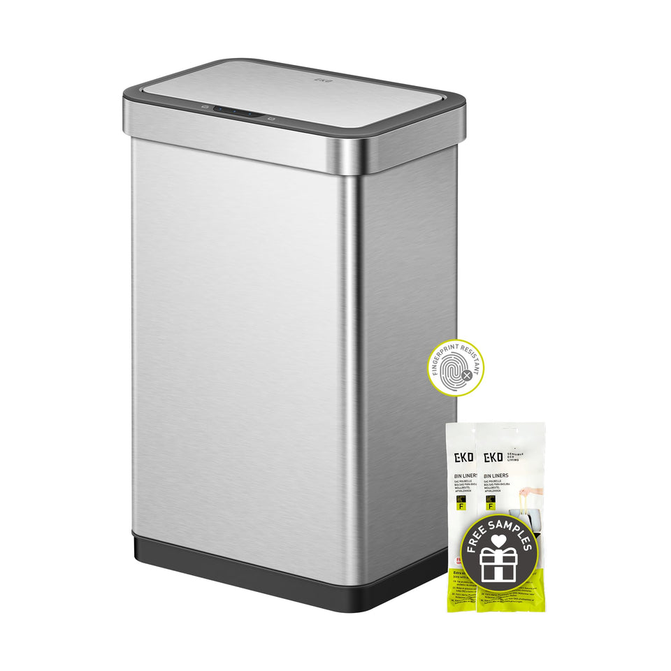 EKO EcoNova front view shows a spacious 13.2-gallon bin ideal for daily kitchen use.