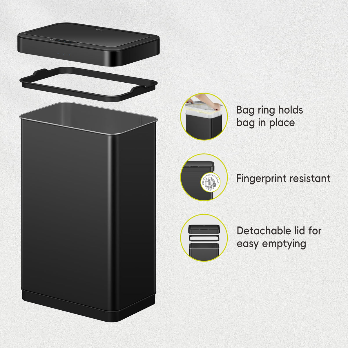 EKO EcoNova soft-close lid minimizes noise during daily use.