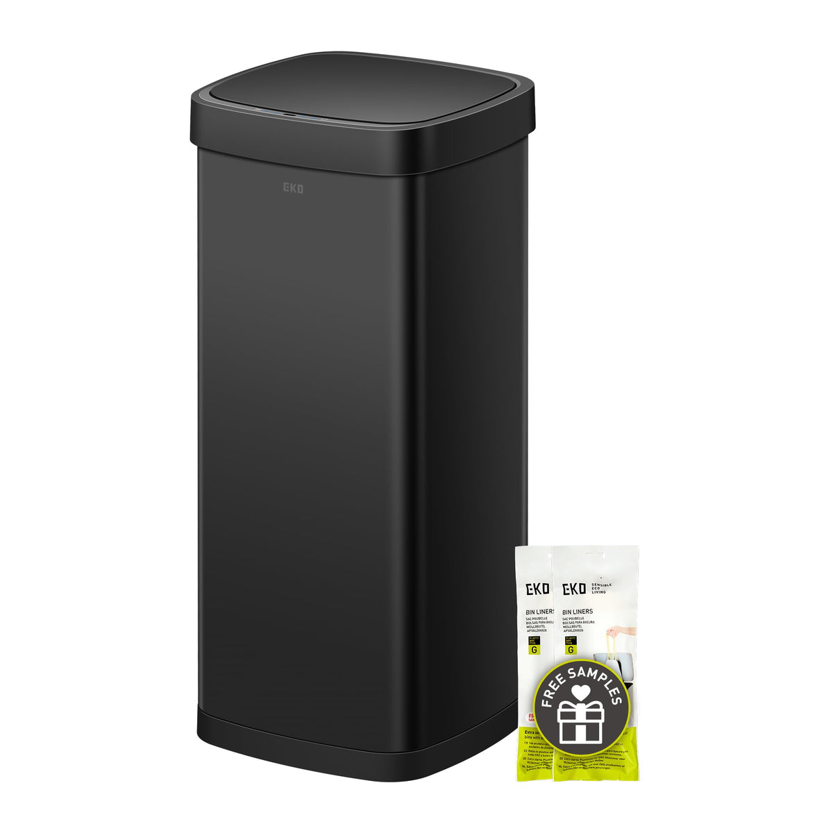 EKO EcoSmart 80L top view highlighting hands-free motion sensing for hygienic use
