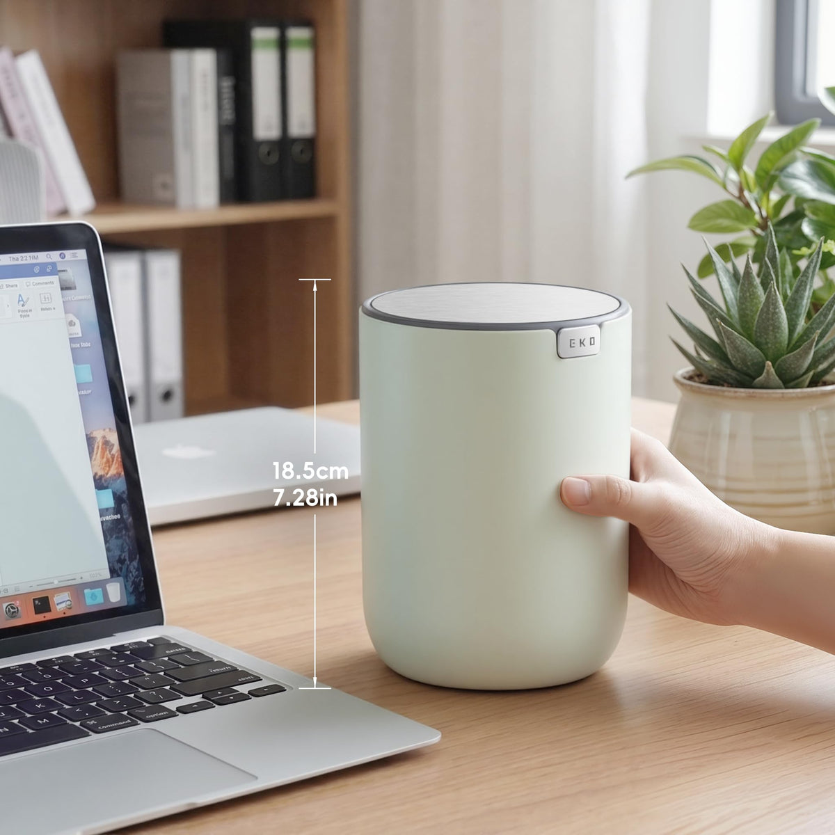 EKO Fandy Sage mini trash can enhances stylish spaces