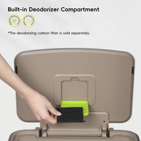 EKO Hudson side compartment view illustrates tidy bag storage for convenience.