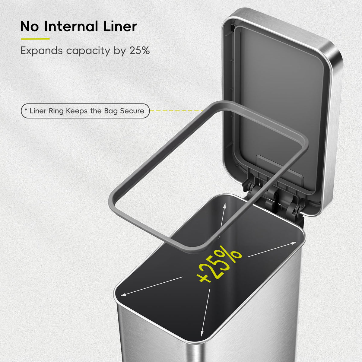 EKO Hudson Slim 50L full-open height enables easy access during prep.