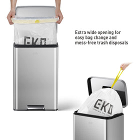 Bag fixer slot keeps trash bags in place in the EKO Madison