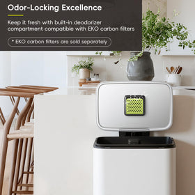EKO Madison deodorizer compartment helps keep kitchen smelling fresh.