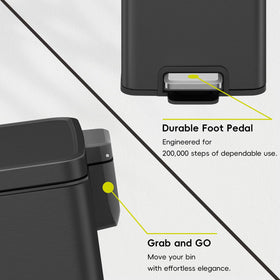 Fingerprint-resistant finish keeps the Madison trash can looking polished.