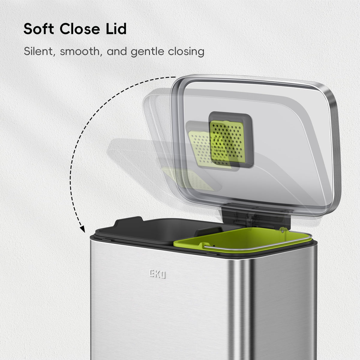 EKO Madison inner bin 25L keeps waste and recycling neatly separated.
