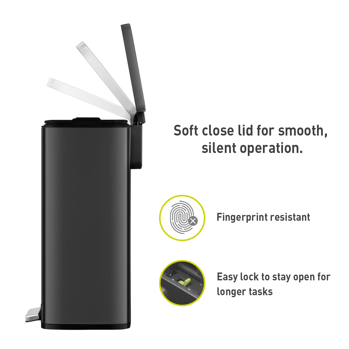 EKO Madison matte black finish resists fingerprints for a cleaner look.