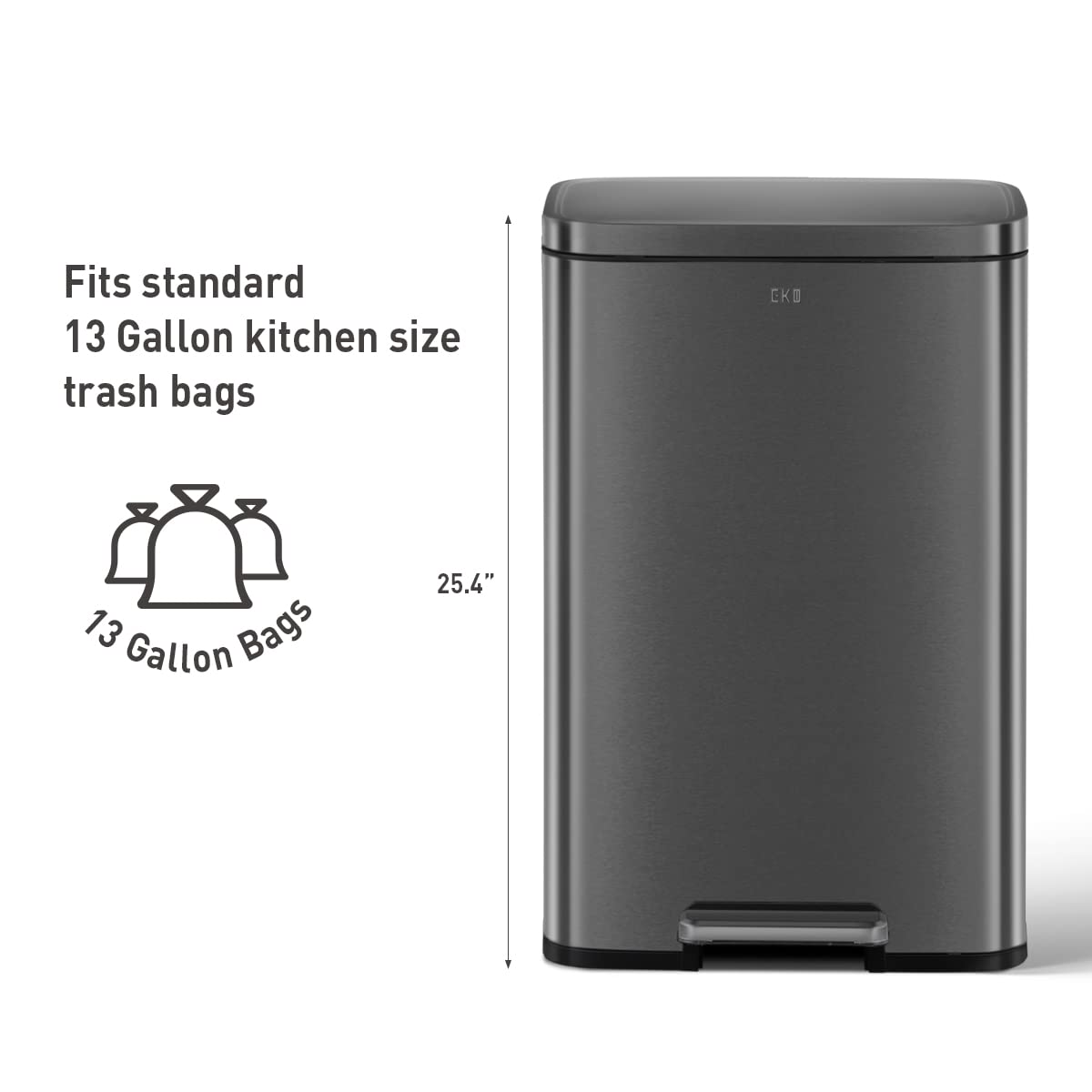 EKO Madison removable inner bucket with handles for easy bag replacement.