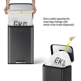 EKO Madison stay-open lid lock enables longer bag changes.