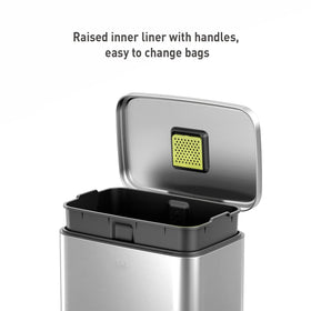EKO Madison soft close lid prevents slamming for quiet kitchen use.