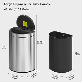 EKO Mirage deodorizer compartment keeps kitchen air fresher between bag changes.