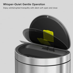 EKO Mirage soft-close lid reduces noise during bin visits.