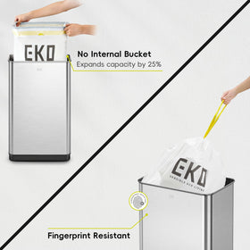 EKO Mirage-T inner rim keeps bags secure for neat bag changes