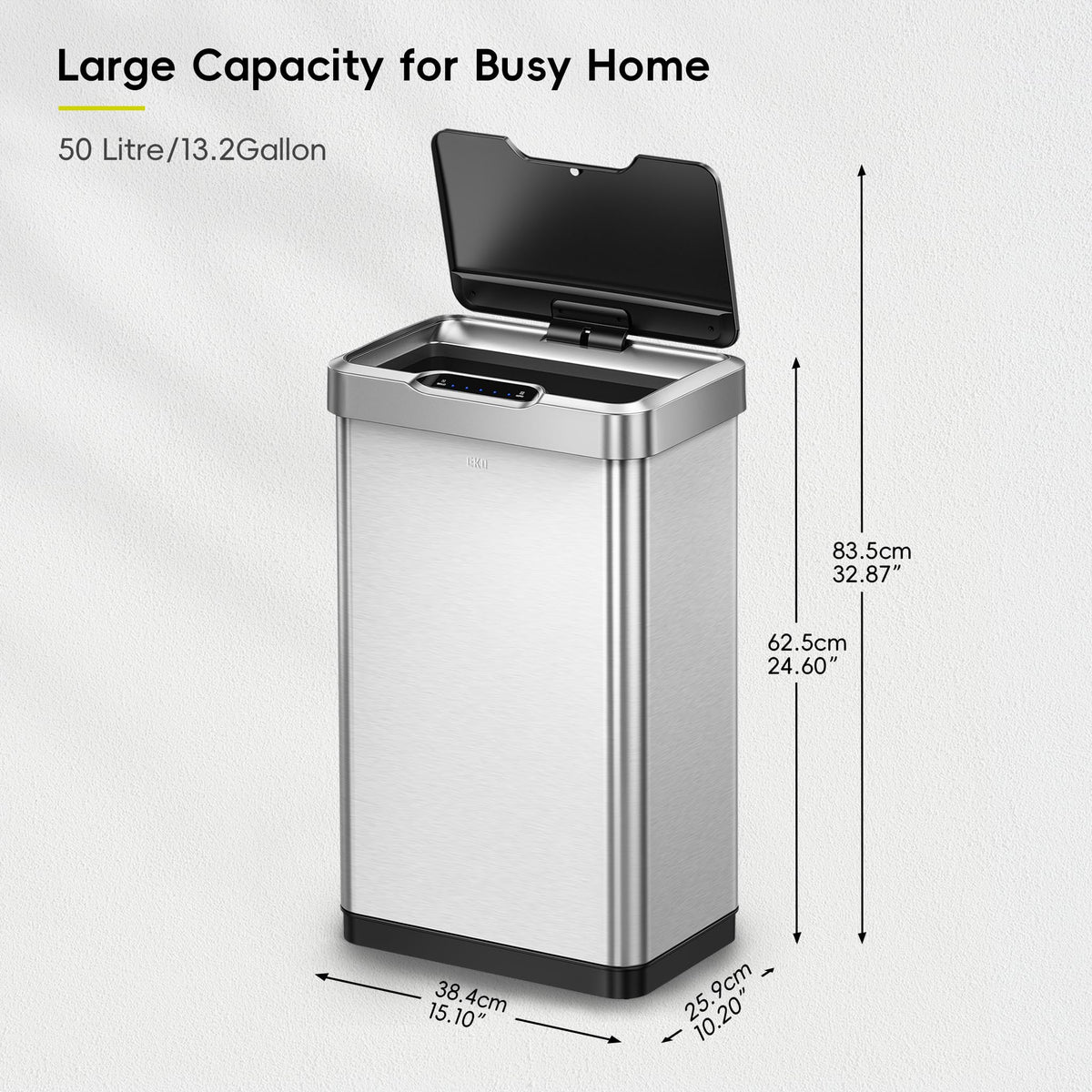 EKO Mirage-T soft-close lid for quiet disposal in busy kitchens