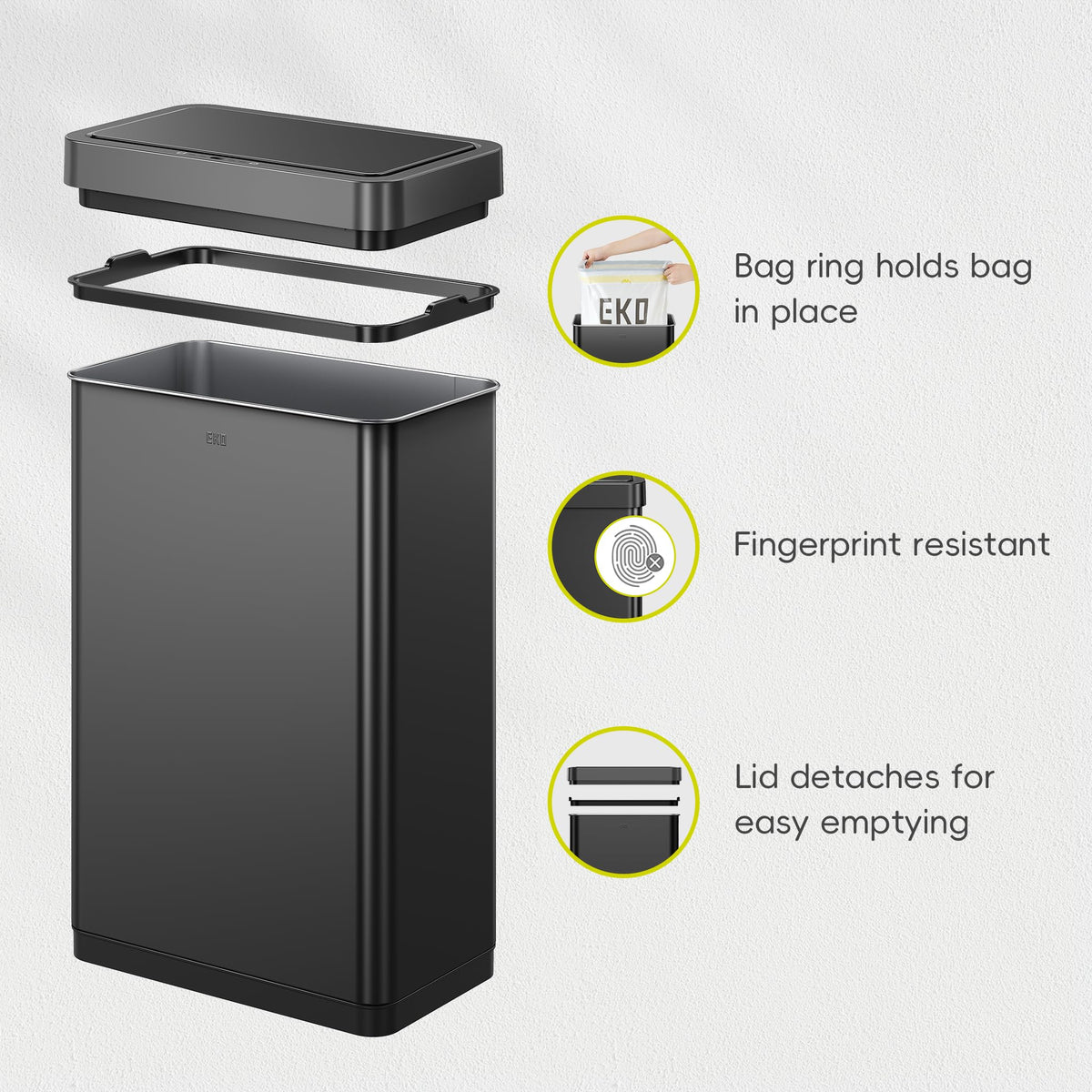 EKO Mirage X 80L motion sensor in action enables contactless use