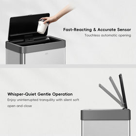 EKO Mirage X lid opens quietly and stays open up to 20 minutes for convenience.